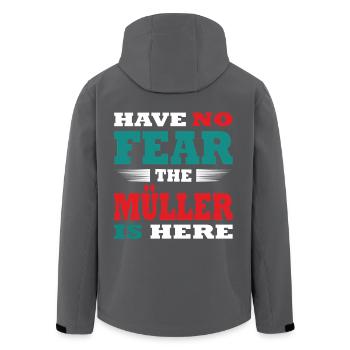 Have no Fear the Müller is here Outfit - Recycelte Männer Softshell-Jacke von Stanley/Stella - Anthrazit - Hinten - AI Model Male 185 light (185cm)