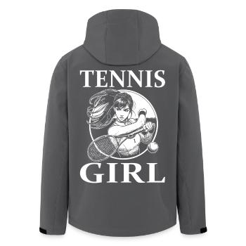 Tennis Girl – Stylisches Design - Recycelte Männer Softshell-Jacke von Stanley/Stella - Anthrazit - Hinten - AI Model Male 185 light (185cm)