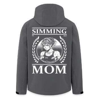 Swimming Mom – japanischen Comic Style - Recycelte Männer Softshell-Jacke von Stanley/Stella - Anthrazit - Hinten - AI Model Male 185 light (185cm)
