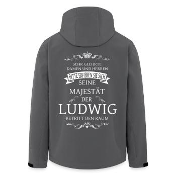 Seine Majestät der Ludwig betritt den Raum - Recycelte Männer Softshell-Jacke von Stanley/Stella - Anthrazit - Hinten - AI Model Male 185 light (185cm)