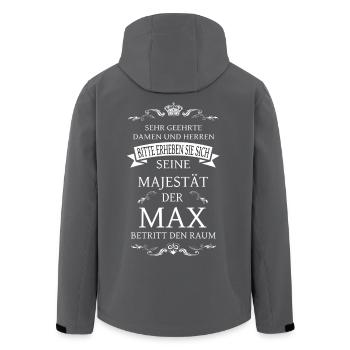 Seine Majestät der Max betritt den Raum - Recycelte Männer Softshell-Jacke von Stanley/Stella - Anthrazit - Hinten - AI Model Male 185 light (185cm)
