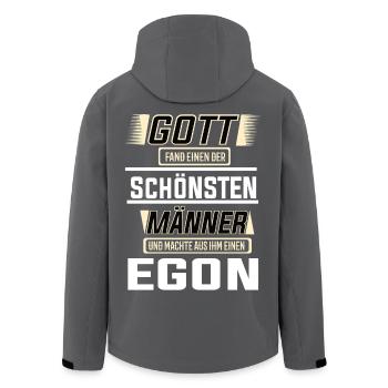 Egon der schönste Mann von Gott geformt Design - Recycelte Männer Softshell-Jacke von Stanley/Stella - Anthrazit - Hinten - AI Model Male 185 light (185cm)