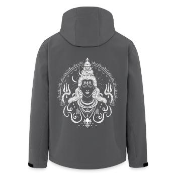 Shiva Design – Spirituelle Kraft - Recycelte Männer Softshell-Jacke von Stanley/Stella - Anthrazit - Hinten - AI Model Male 185 light (185cm)