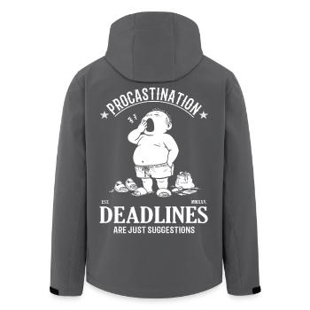 Prokrastination – Deadlines Are Just Suggestions - Recycelte Männer Softshell-Jacke von Stanley/Stella - Anthrazit - Hinten - AI Model Male 185 light (185cm)