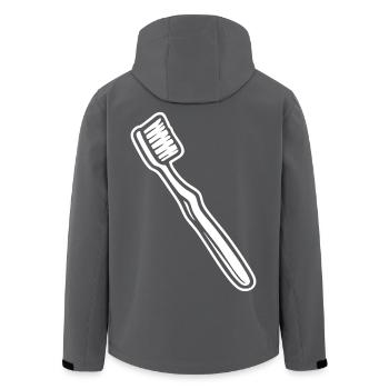Zahnbürste Design – Sauber & Lustig - Recycelte Männer Softshell-Jacke von Stanley/Stella - Anthrazit - Hinten - AI Model Male 185 light (185cm)