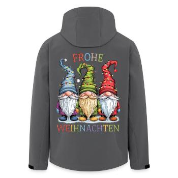 Gnom Frohe Weihnachten Gnome Familie Wichtel süß - Recycelte Männer Softshell-Jacke von Stanley/Stella - Anthrazit - Hinten - AI Model Male 185 light (185cm)