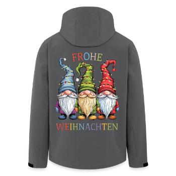 Gnom Frohe Weihnachten 3 Gnome Familie Wichtel - Recycelte Männer Softshell-Jacke von Stanley/Stella - Anthrazit - Hinten - AI Model Male 185 light (185cm)