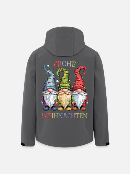 Gnom Frohe Weihnachten 3 Gnome Familie Wichtel - Recycelte Männer Softshell-Jacke von Stanley/Stella - Anthrazit