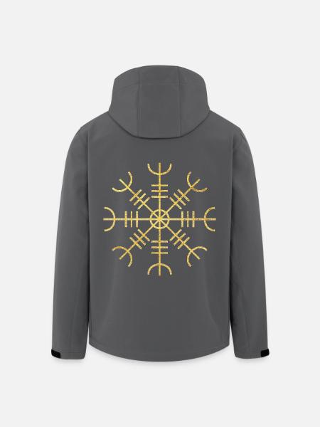 Wikinger Terror Helm Aegishjalmur Symbol - Recycelte Männer Softshell-Jacke von Stanley/Stella - Anthrazit