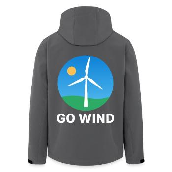 Für Windenergie - Klar und nachhaltig - Windkraft - Recycelte Männer Softshell-Jacke von Stanley/Stella - Anthrazit - Hinten - AI Model Male 185 light (185cm)