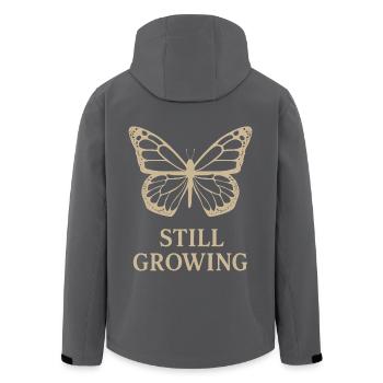 Schmetterling Motiv – Selbstliebe und Wandel - Recycelte Männer Softshell-Jacke von Stanley/Stella - Anthrazit - Hinten - AI Model Male 185 light (185cm)