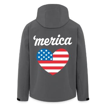 "Merica - Recycelte Männer Softshell-Jacke von Stanley/Stella - Anthrazit - Hinten - AI Model Male 185 light (185cm)