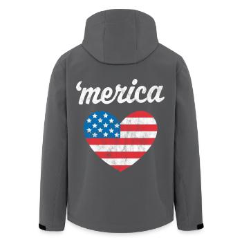 "Merica - Recycelte Männer Softshell-Jacke von Stanley/Stella - Anthrazit - Hinten - AI Model Male 185 light (185cm)
