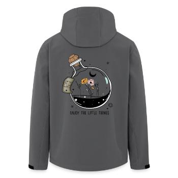 Moonlit Floral Elixir - Men’s Recycled Softshell Jacket by Stanley/Stella - anthracite - Back - AI Model Male 185 light (185cm)