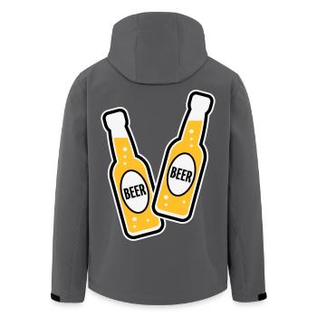 2 Bierflaschen (Bier / POS 3C) - Recycelte Männer Softshell-Jacke von Stanley/Stella - Anthrazit - Hinten - AI Model Male 185 light (185cm)