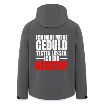 Ich Habe Meine Geduld Testen Lassen Bin Negativ - Recycelte Männer Softshell-Jacke von Stanley/Stella - Anthrazit - Hinten - AI Model Male 185 light (185cm)