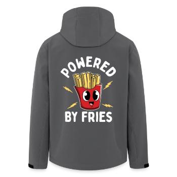 Pommes Powered By Fries Frites Fritten Pommesbude - Recycelte Männer Softshell-Jacke von Stanley/Stella - Anthrazit - Hinten - AI Model Male 185 light (185cm)