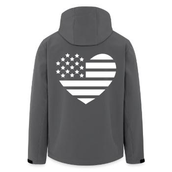 USA Flagge Herz Weiß - Recycelte Männer Softshell-Jacke von Stanley/Stella - Anthrazit - Hinten - AI Model Male 185 light (185cm)