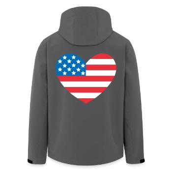 USA Flagge Herz - Recycelte Männer Softshell-Jacke von Stanley/Stella - Anthrazit - Hinten - AI Model Male 185 light (185cm)
