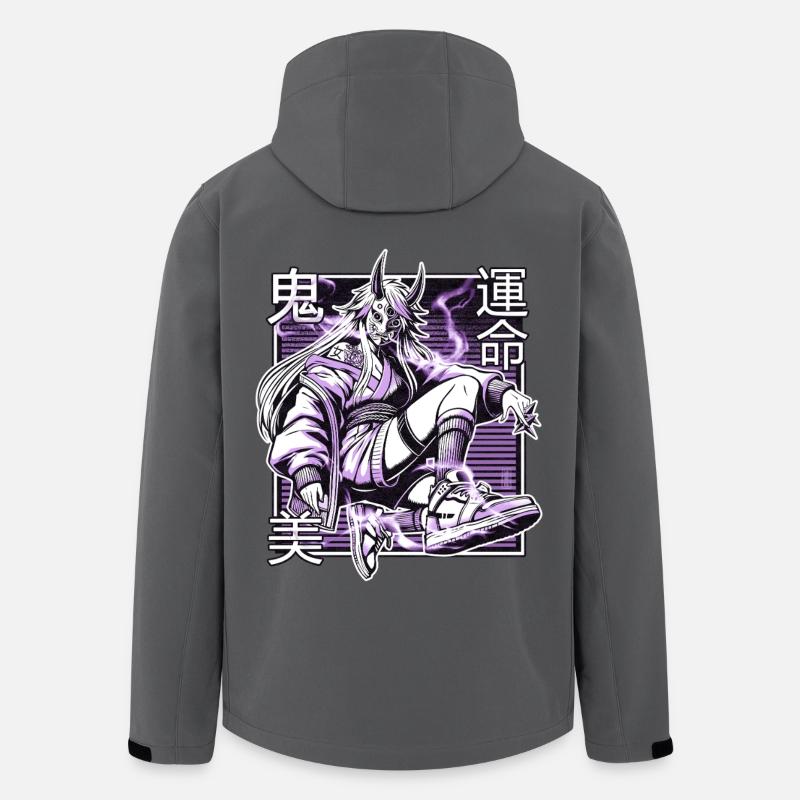 Violetter Kunoichi-Dämon - Recycelte Männer Softshell-Jacke von Stanley/Stella - Anthrazit