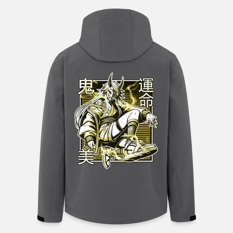 Gelber Kunoichi-Dämon - Recycelte Männer Softshell-Jacke von Stanley/Stella - Anthrazit