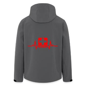 Mein Herz schlägt um anderen zu Helfen! - Recycelte Männer Softshell-Jacke von Stanley/Stella - Anthrazit - Hinten - AI Model Male 185 light (185cm)