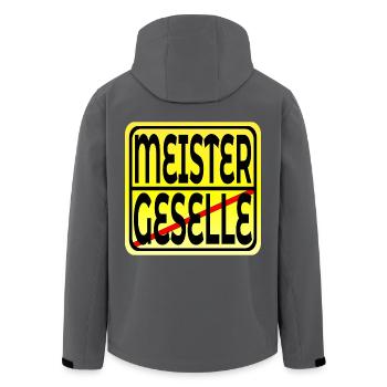 Meisterprüfung bestanden - MEISTER GESELLE - Recycelte Männer Softshell-Jacke von Stanley/Stella - Anthrazit - Hinten - AI Model Male 185 light (185cm)
