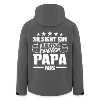 So sieht ein richtig cooler Papa aus - Recycelte Männer Softshell-Jacke von Stanley/Stella - Anthrazit - Hinten - AI Model Male 185 light (185cm)