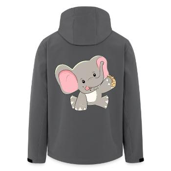 Elefant Elefanten Baby Kinder Zoo Zootiere Kekse - Recycelte Männer Softshell-Jacke von Stanley/Stella - Anthrazit - Hinten - AI Model Male 185 light (185cm)