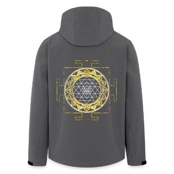 Kosmisches Sri Yantra - Recycelte Männer Softshell-Jacke von Stanley/Stella - Anthrazit - Hinten - AI Model Male 185 light (185cm)