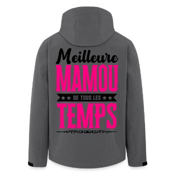 Meilleure Mamou de Tous les Temps - Rose/Noir - Veste softshell homme en polyester recyclé Stanley/Stella - charbon - Dos - AI Model Male 185 light (185cm)