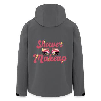 Dusch-Make-up - Recycelte Männer Softshell-Jacke von Stanley/Stella - Anthrazit - Hinten - AI Model Male 185 light (185cm)