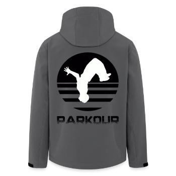 Parkour - Recycelte Männer Softshell-Jacke von Stanley/Stella - Anthrazit - Hinten - AI Model Male 185 light (185cm)