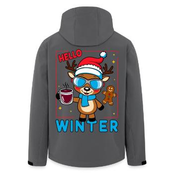 Cute Reindeer - Men’s Recycled Softshell Jacket by Stanley/Stella - anthracite - Back - AI Model Male 185 light (185cm)