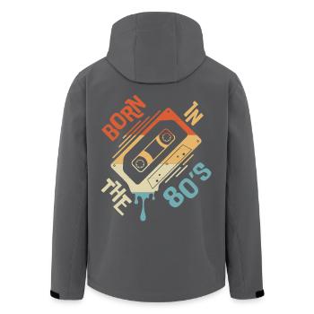 Geboren in den 80er Jahren - Recycelte Männer Softshell-Jacke von Stanley/Stella - Anthrazit - Hinten - AI Model Male 185 light (185cm)