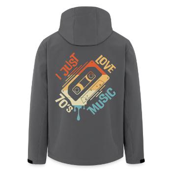 Ich liebe einfach die Musik der 70er Jahre - Recycelte Männer Softshell-Jacke von Stanley/Stella - Anthrazit - Hinten - AI Model Male 185 light (185cm)