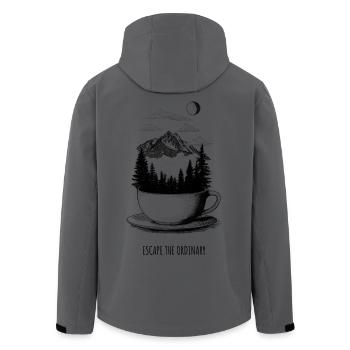 Escape The Ordinary - Men’s Recycled Softshell Jacket by Stanley/Stella - anthracite - Back - AI Model Male 185 light (185cm)