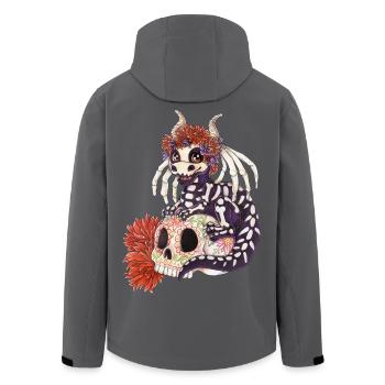 Manga Chibi Dragon La Catrina Jour des Morts - Veste softshell homme en polyester recyclé Stanley/Stella - charbon - Dos - AI Model Male 185 light (185cm)