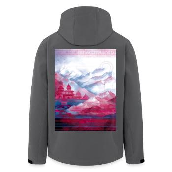 Psy-Art | Tempel im Himalaya - Recycelte Männer Softshell-Jacke von Stanley/Stella - Anthrazit - Hinten - AI Model Male 185 light (185cm)