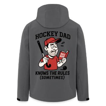 Papa du hockey - Connaît les règles (parfois) - Veste softshell homme en polyester recyclé Stanley/Stella - charbon - Dos - AI Model Male 185 light (185cm)
