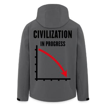 Civilization In Progress (Zivilisation POS Red 2C) - Recycelte Männer Softshell-Jacke von Stanley/Stella - Anthrazit - Hinten - AI Model Male 185 light (185cm)