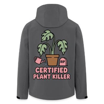 Certified Plant Killer Pflanzenhumor - Recycelte Männer Softshell-Jacke von Stanley/Stella - Anthrazit - Hinten - AI Model Male 185 light (185cm)