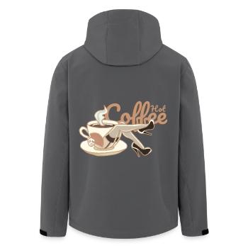 Heißer Kaffee sexy Old School Pinup - Recycelte Männer Softshell-Jacke von Stanley/Stella - Anthrazit - Hinten - AI Model Male 185 light (185cm)