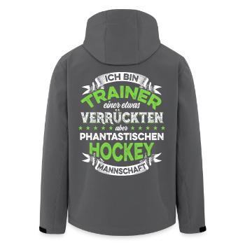 Trainer einer verrückten Hockey Mannschaft - Recycelte Männer Softshell-Jacke von Stanley/Stella - Anthrazit - Hinten - AI Model Male 185 light (185cm)