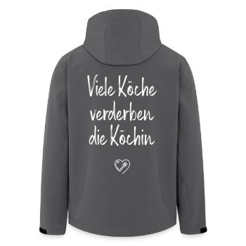 Viele Köche Verderben Die Köchin Küche Kochen Koch - Recycelte Männer Softshell-Jacke von Stanley/Stella - Anthrazit - Hinten - AI Model Male 185 light (185cm)