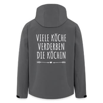 Viele Köche Verderben Die Köchin Küche Kochen Koch - Recycelte Männer Softshell-Jacke von Stanley/Stella - Anthrazit - Hinten - AI Model Male 185 light (185cm)