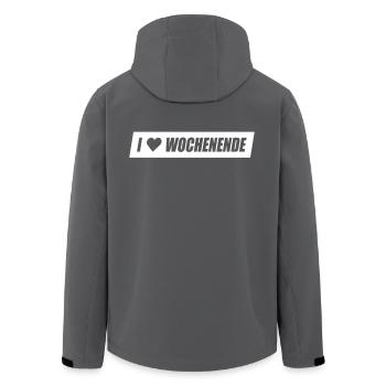 I Love Wochenende Wochenend Liebe Endlich Freitag - Recycelte Männer Softshell-Jacke von Stanley/Stella - Anthrazit - Hinten - AI Model Male 185 light (185cm)
