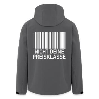 Nicht Deine Preisklasse Barcode Nicht Deine Liga - Recycelte Männer Softshell-Jacke von Stanley/Stella - Anthrazit - Hinten - AI Model Male 185 light (185cm)