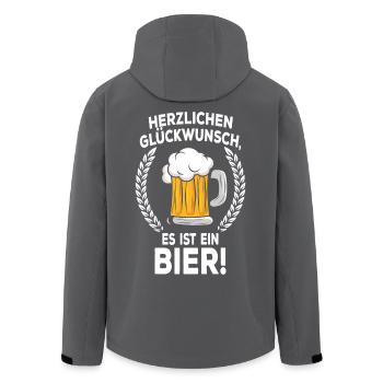 Bierbauch Schwangerschaft Vater Schwanger Bier - Recycelte Männer Softshell-Jacke von Stanley/Stella - Anthrazit - Hinten - AI Model Male 185 light (185cm)