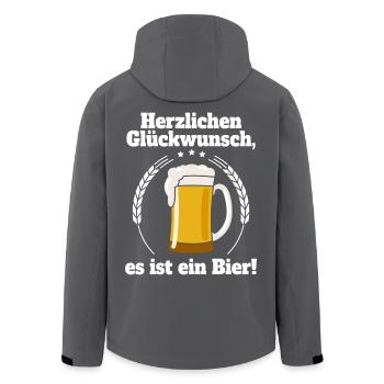 Bierbauch Schwangerschaft Vater Schwanger Bier - Recycelte Männer Softshell-Jacke von Stanley/Stella - Anthrazit - Hinten - AI Model Male 185 light (185cm)